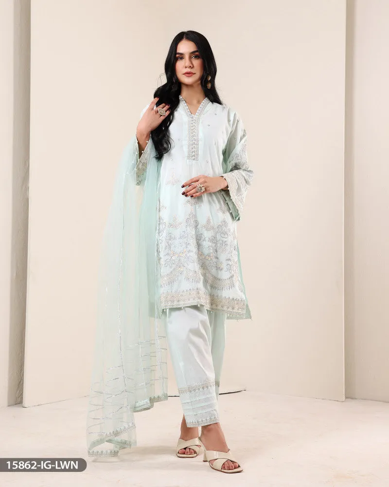 15862 Readymade Casual lawn Suit