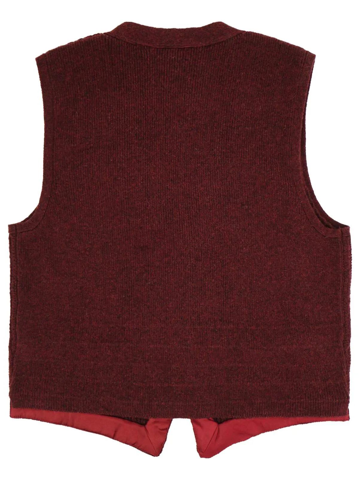 1940s Style Rufus Knitted Waistcoat in Cranberry Red