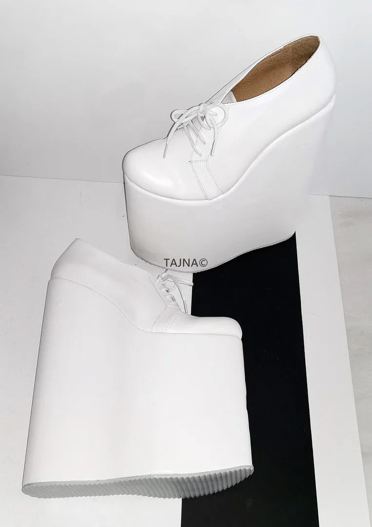 30 cm High Heel Wedge Shoes White