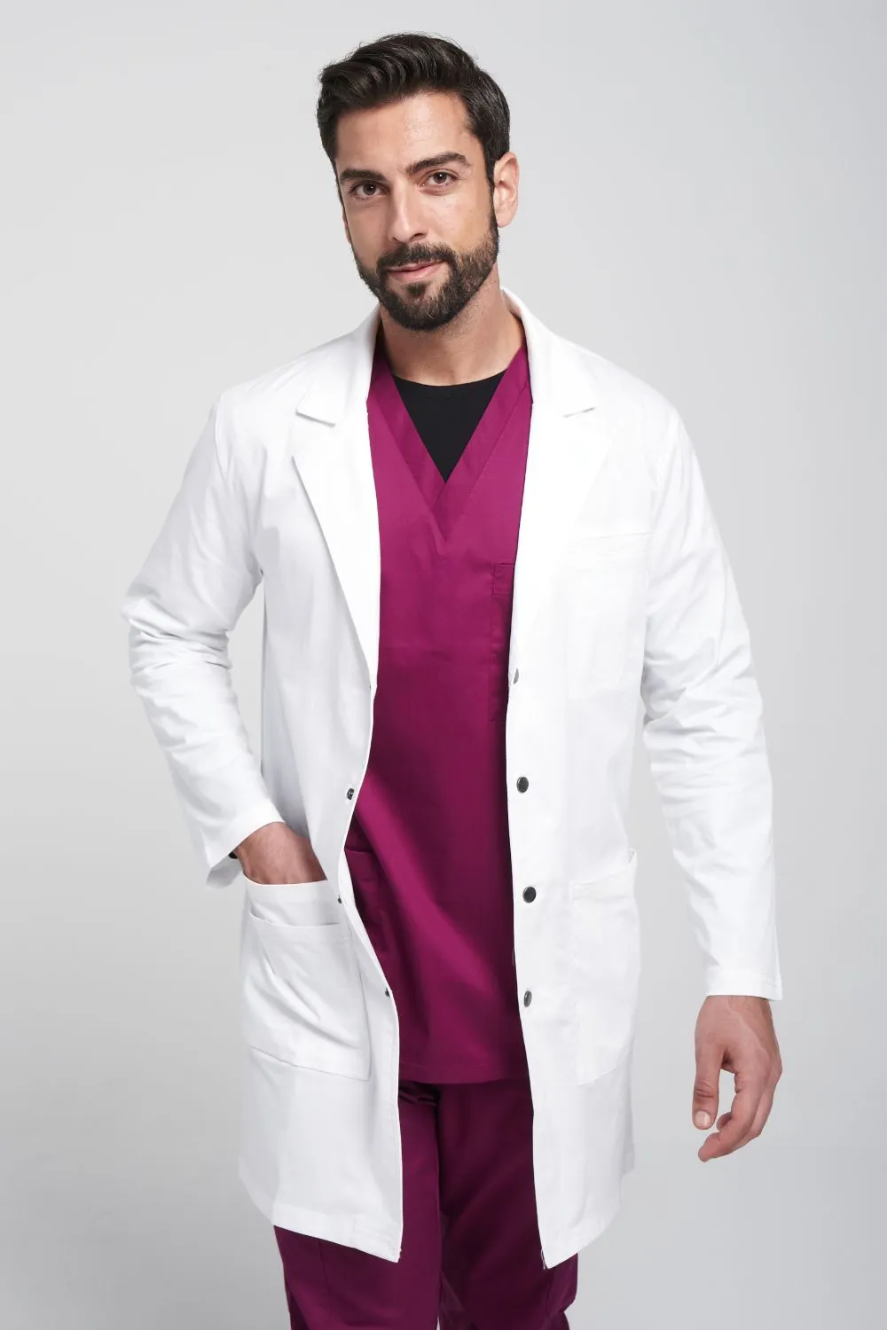 36" Unisex Snap Front Labcoat - 3308