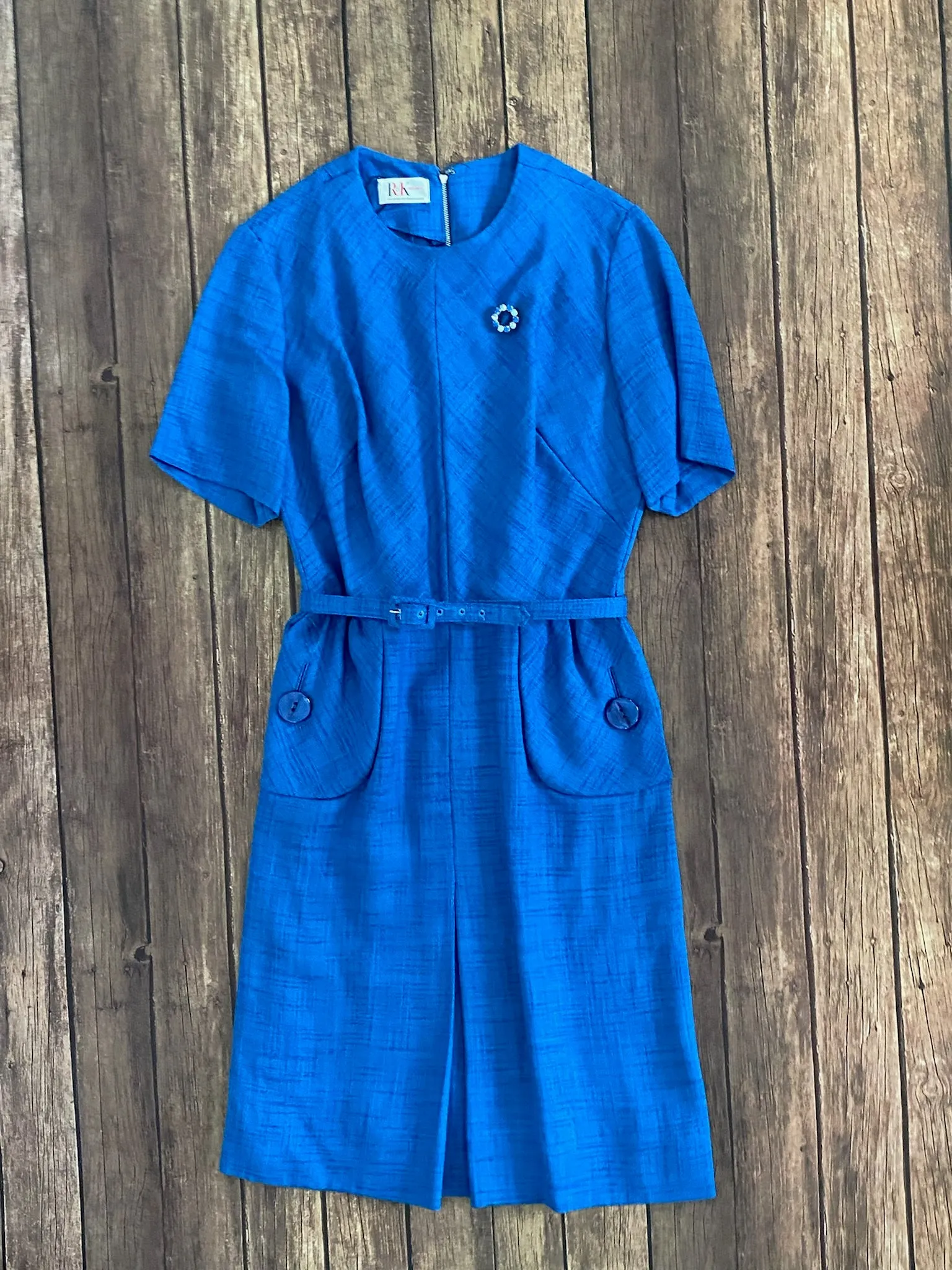 50s Vintage R&K Linen Dress Medium