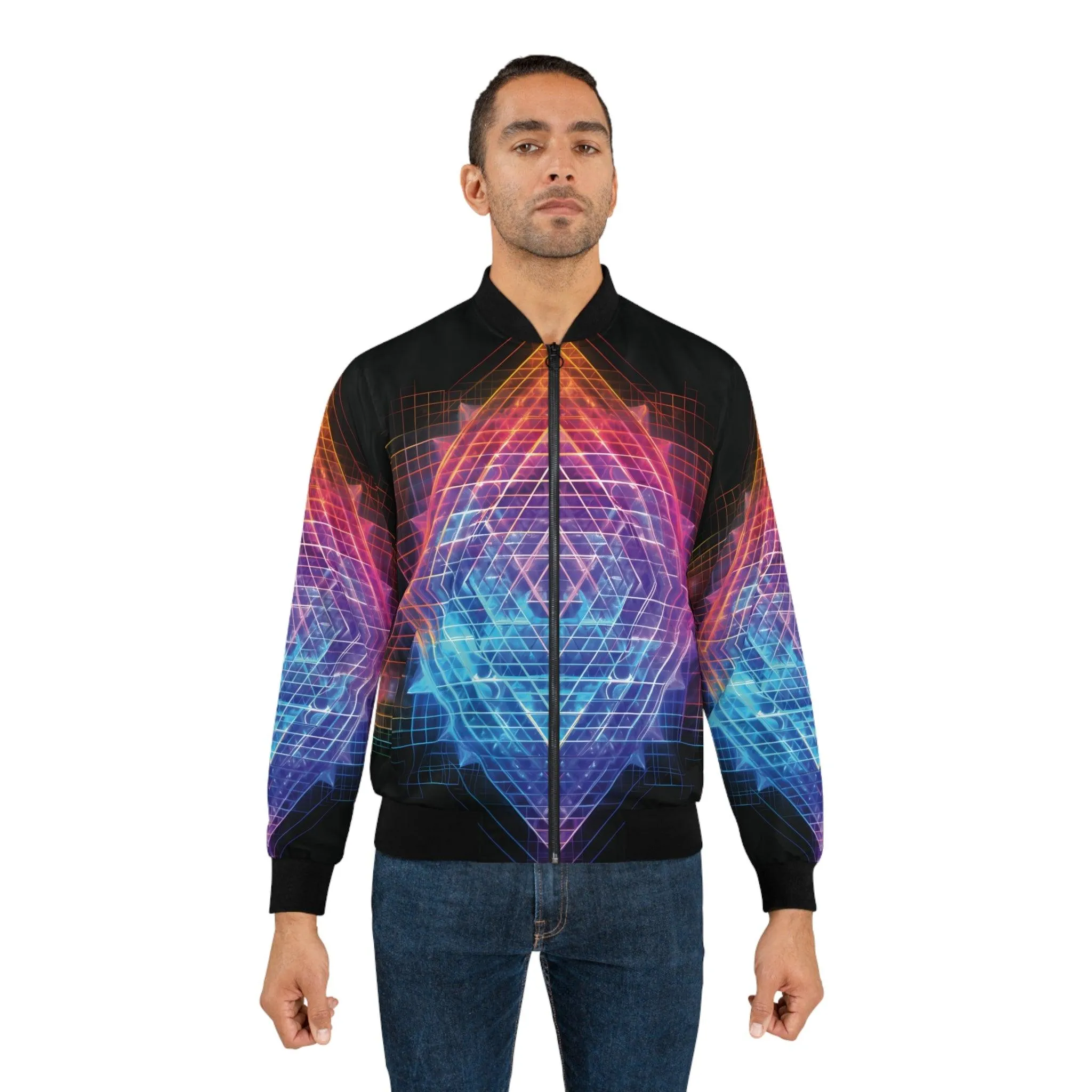 Alchemystics Sri Yantra by Meta Zen - Unisex Zip Bomber Jacket (AOP)