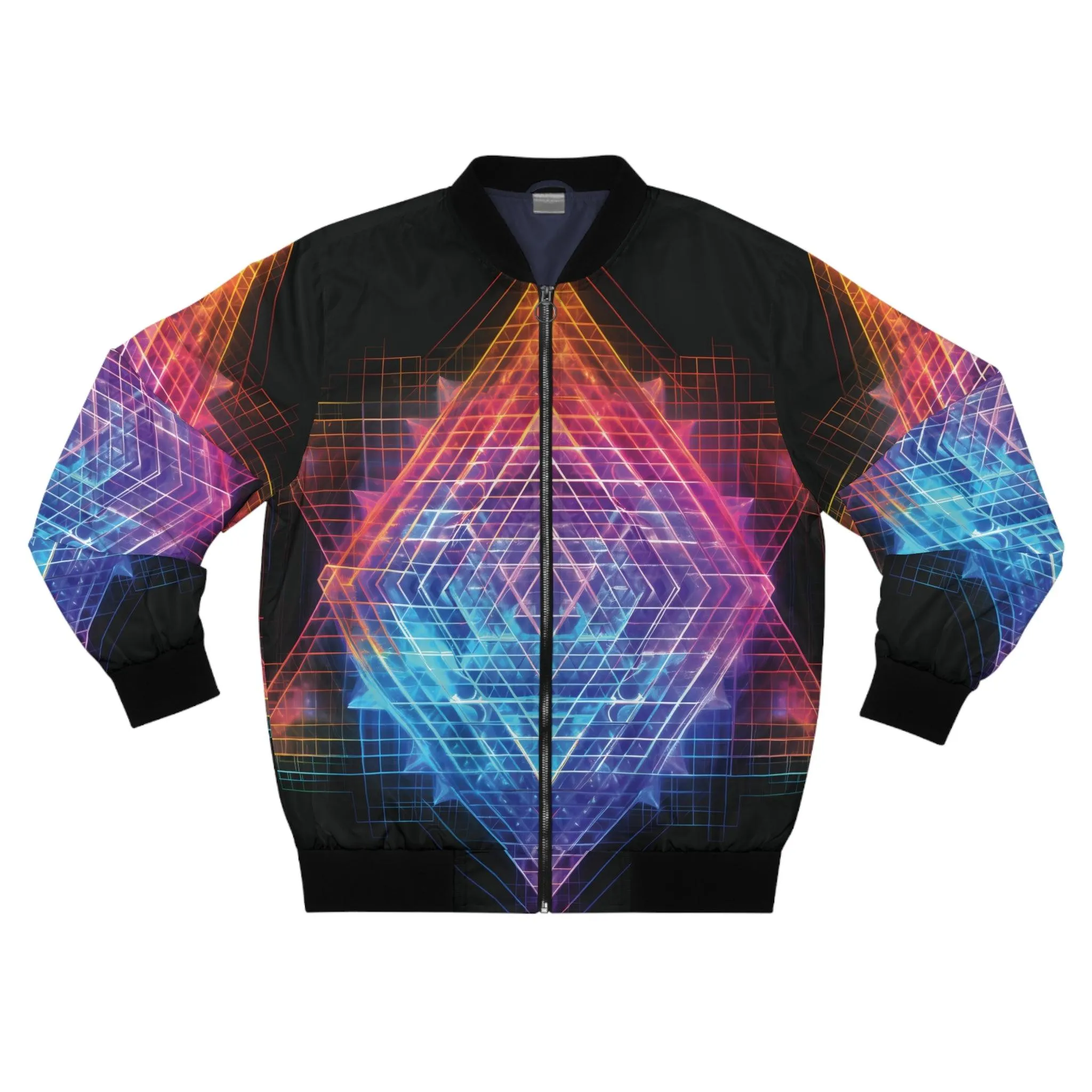 Alchemystics Sri Yantra by Meta Zen - Unisex Zip Bomber Jacket (AOP)