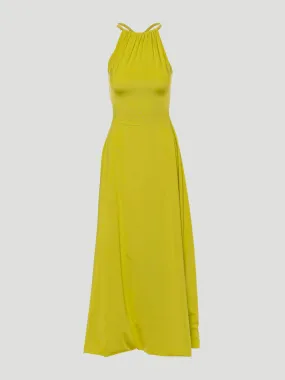 Atlaua Green Halter-Neck Maxi Dress