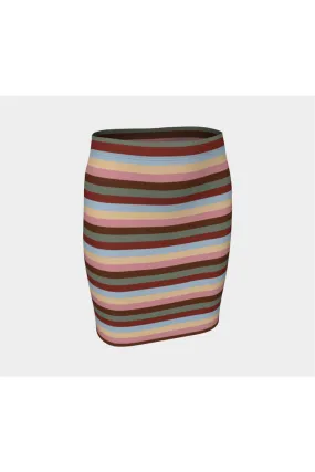 Autumn Striped Fitted Skirt