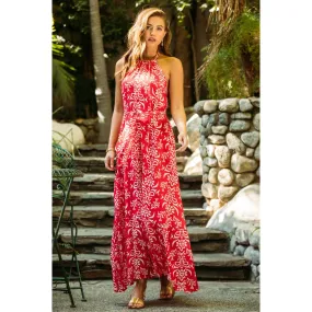 Ayanna Printed Halter Neck Maxi Dress