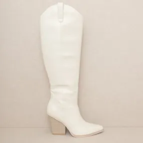 Barcelona Knee High Boot - Cream