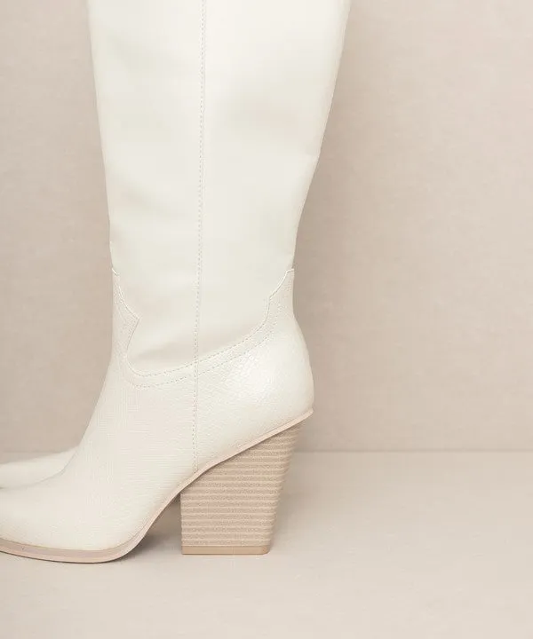 Barcelona Knee High Boot - Cream