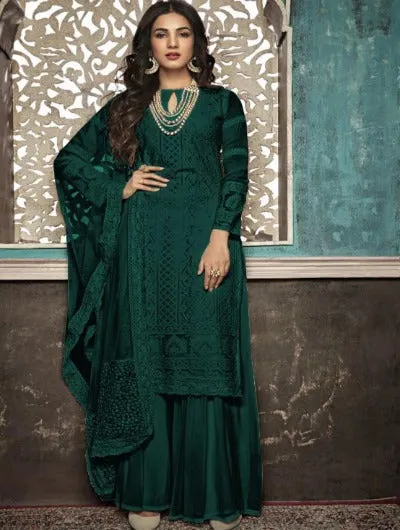 Bottle Green Georgette Suit UK Next Day