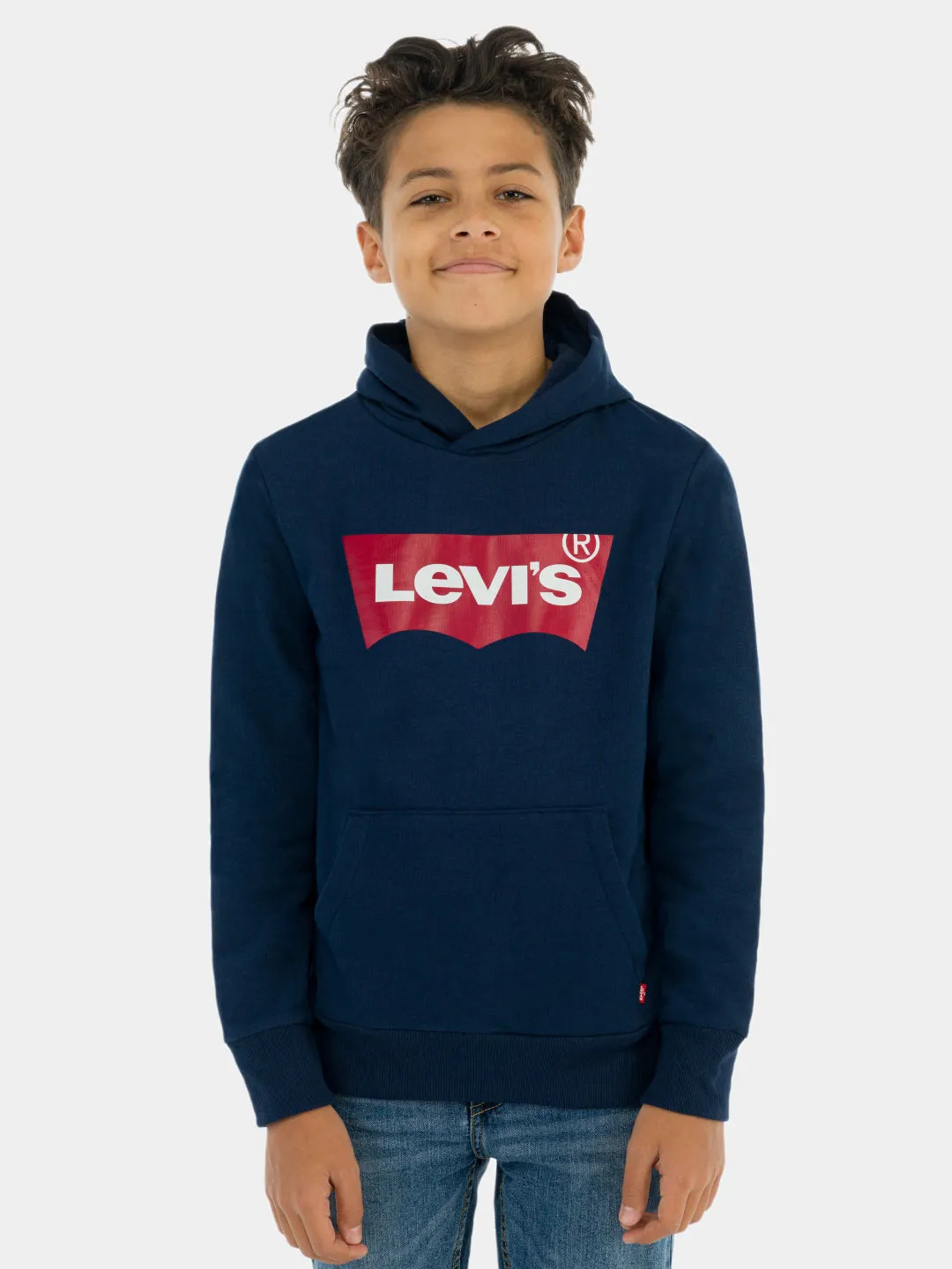 Boys Batwing Screenprint Hooded Pullover