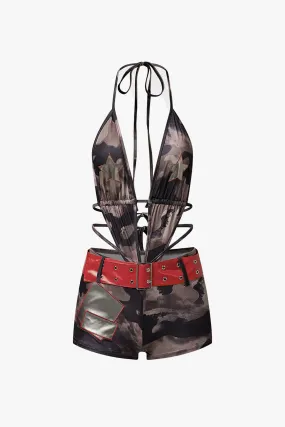 Camouflage Halter Romper