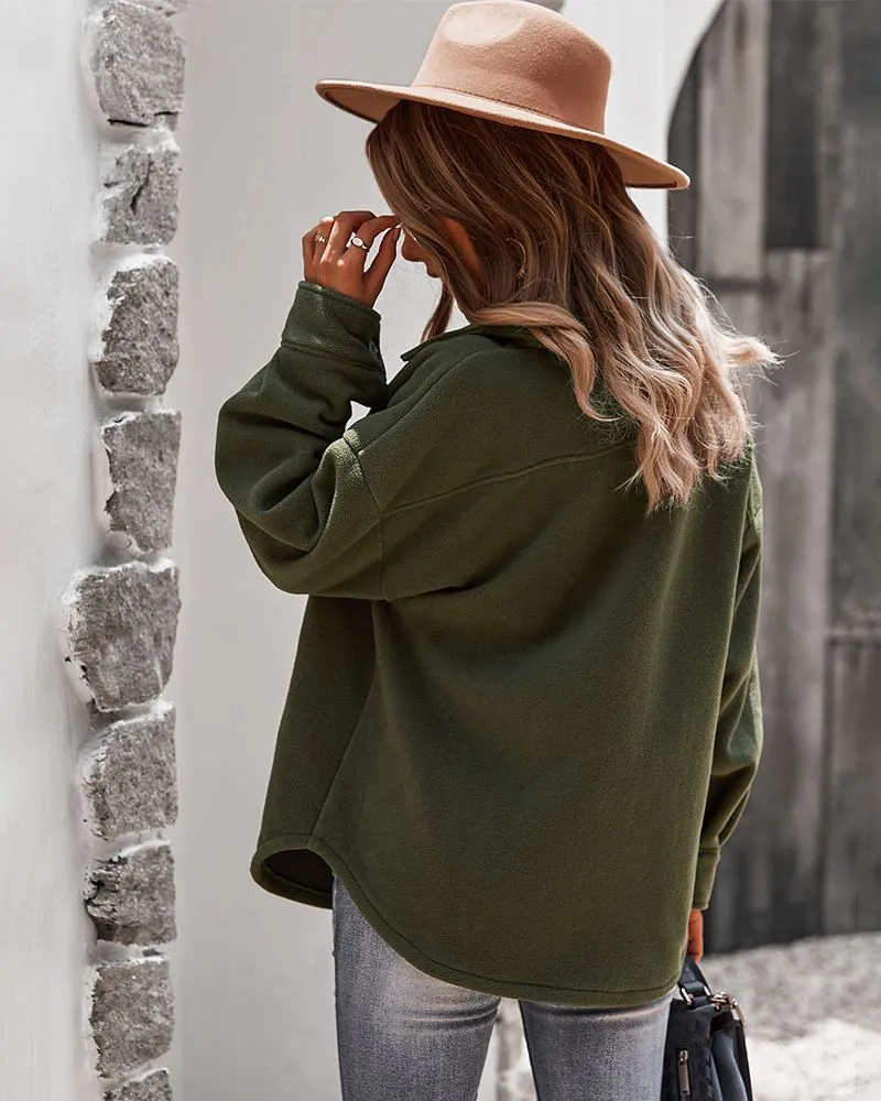 Classic Cool Oversized Cargo Woolen Shirt Jacket Coats