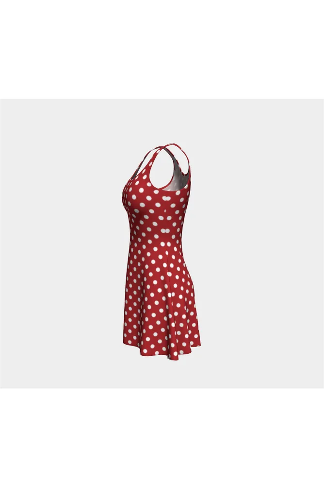 Coral Orange Polka Dot Flare Dress