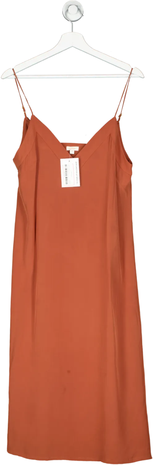 Cuyana Brown Silk Slip Dress UK 10