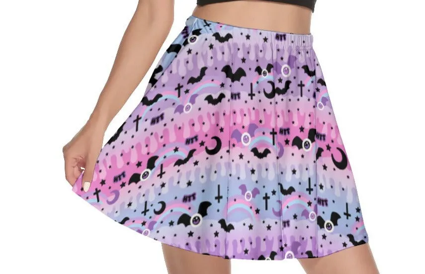 Dripping Sky Mini Skater Skirt