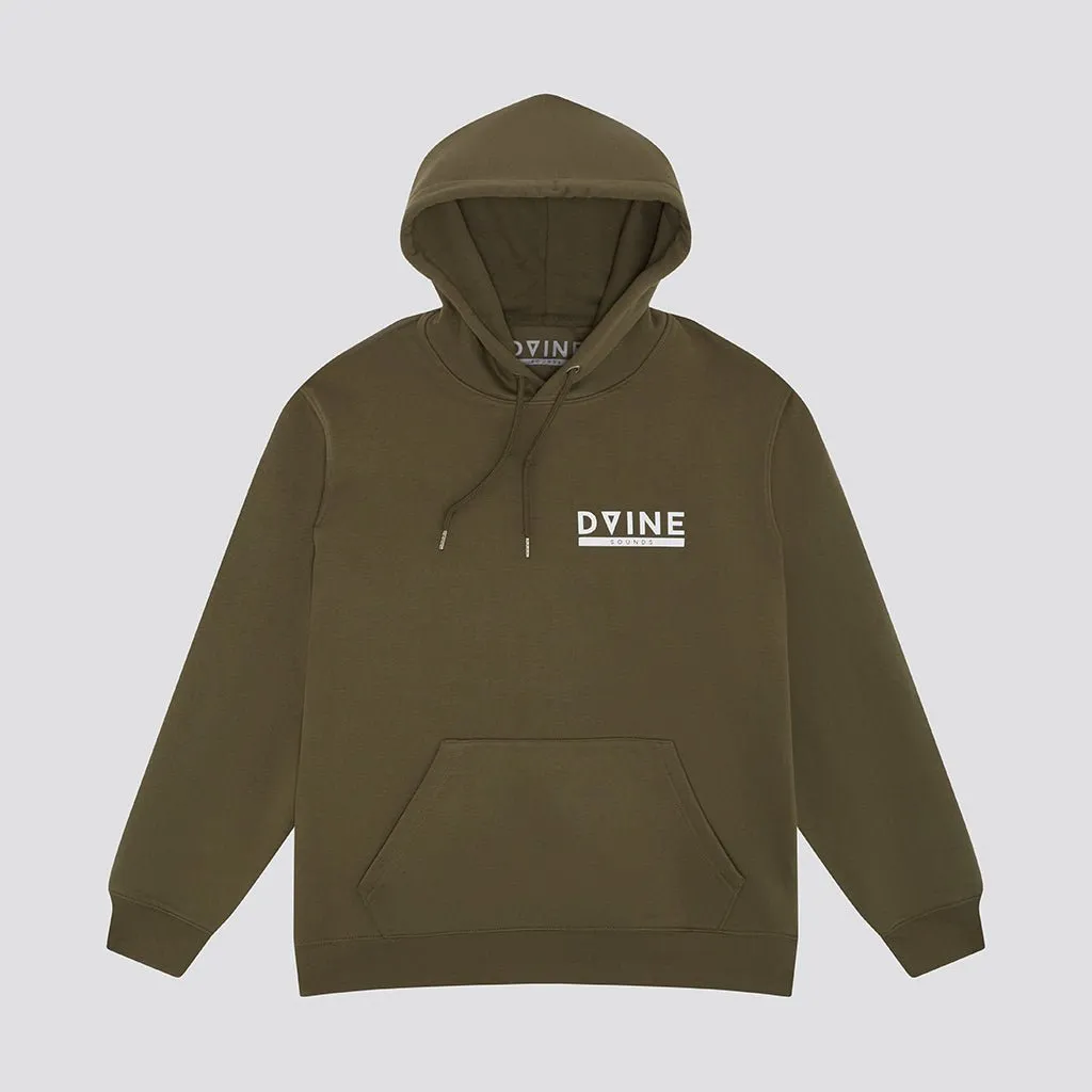 Dvine Tribe White On Peach Hoodie - Khaki