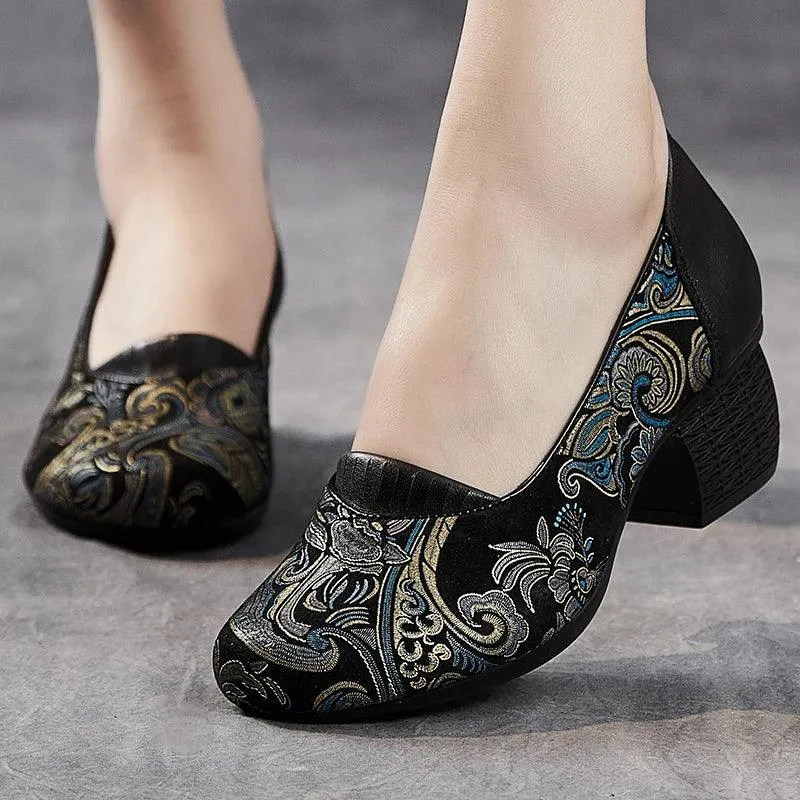 Ethnic Style High Heels Pumps: ICS5777 Women's Casual Shoes