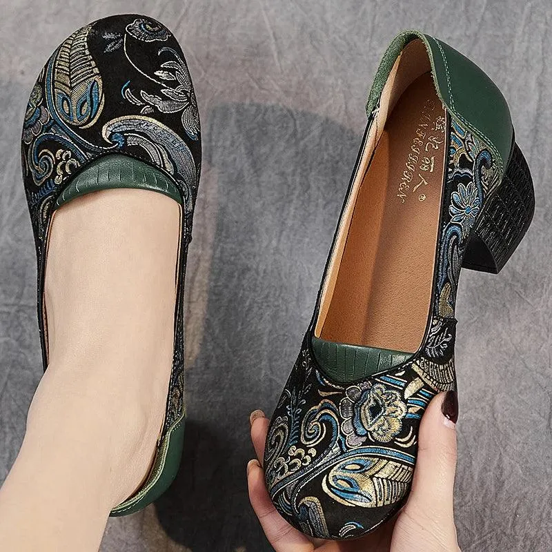 Ethnic Style High Heels Pumps: ICS5777 Women's Casual Shoes