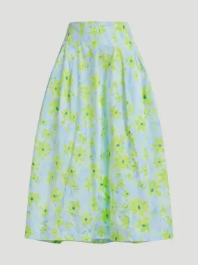 Floral A-Line Midi Skirt