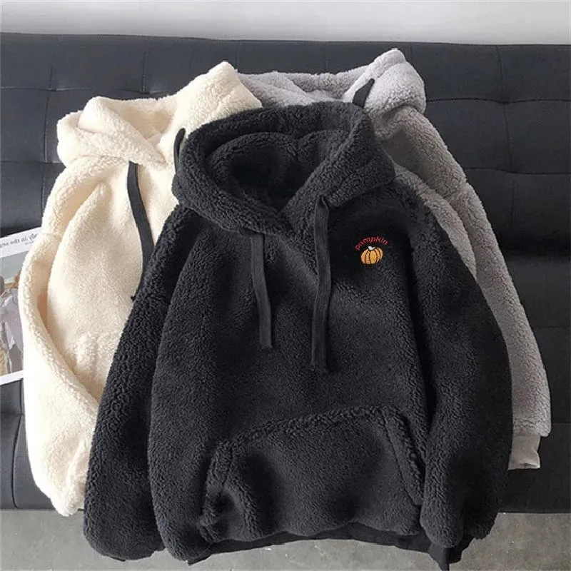 Foesce -Autumn And Winter Woman New Lamb Velvet Hoodie Y2K Sweatshirt Korean Thick Fashion Casual Jackets Couple Loose Plush Coat