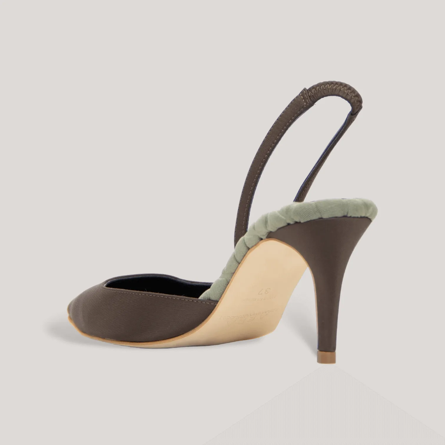 GABRIELLA | Green - Satin Slingback Pumps