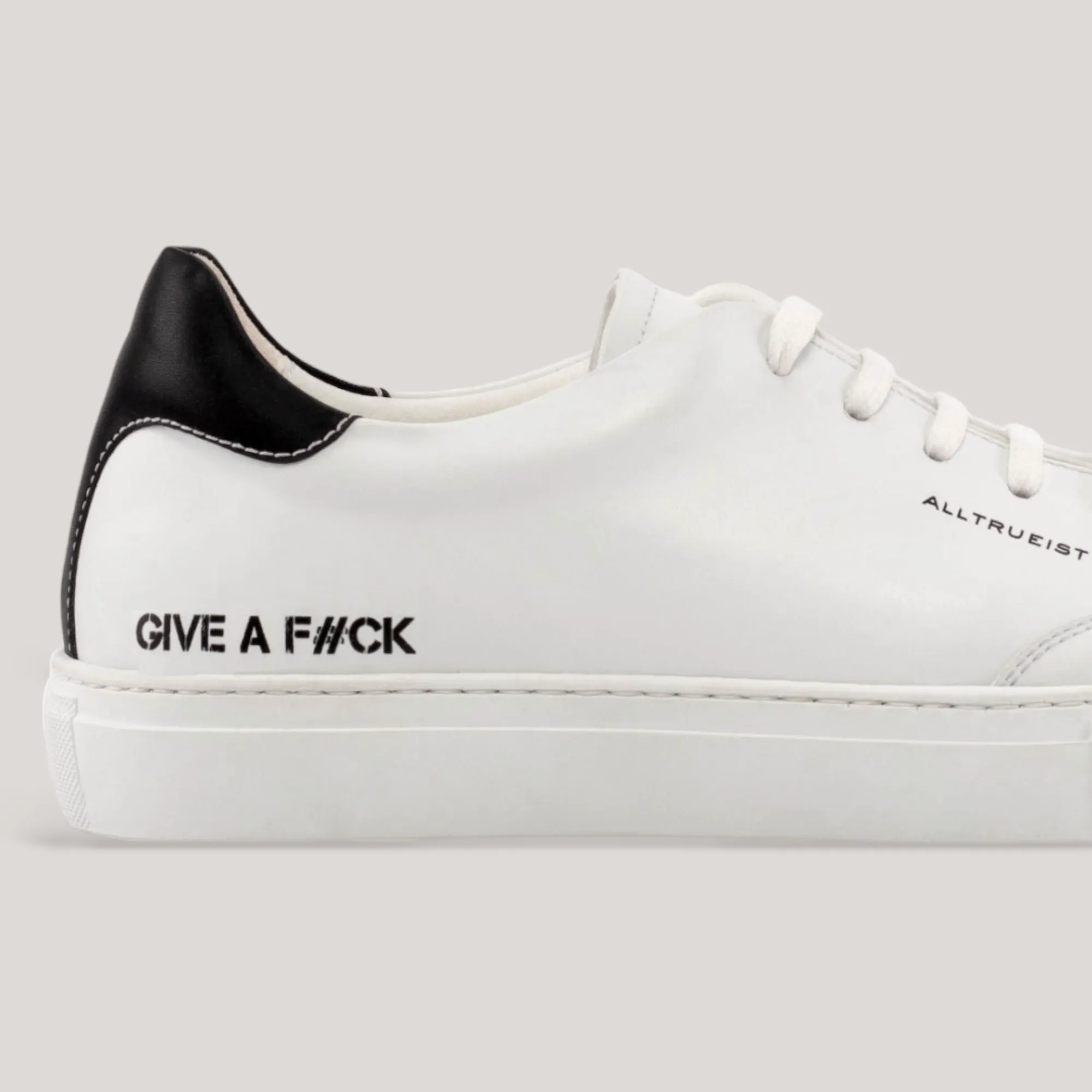 GIVE A F#CK - Special Edition Sneakers - White & Black | Women's