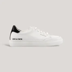 GIVE A F#CK - Special Edition Sneakers - White & Black | Women's