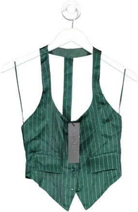 Lioness Green Nyc Pinstripe Halter Top UK XS