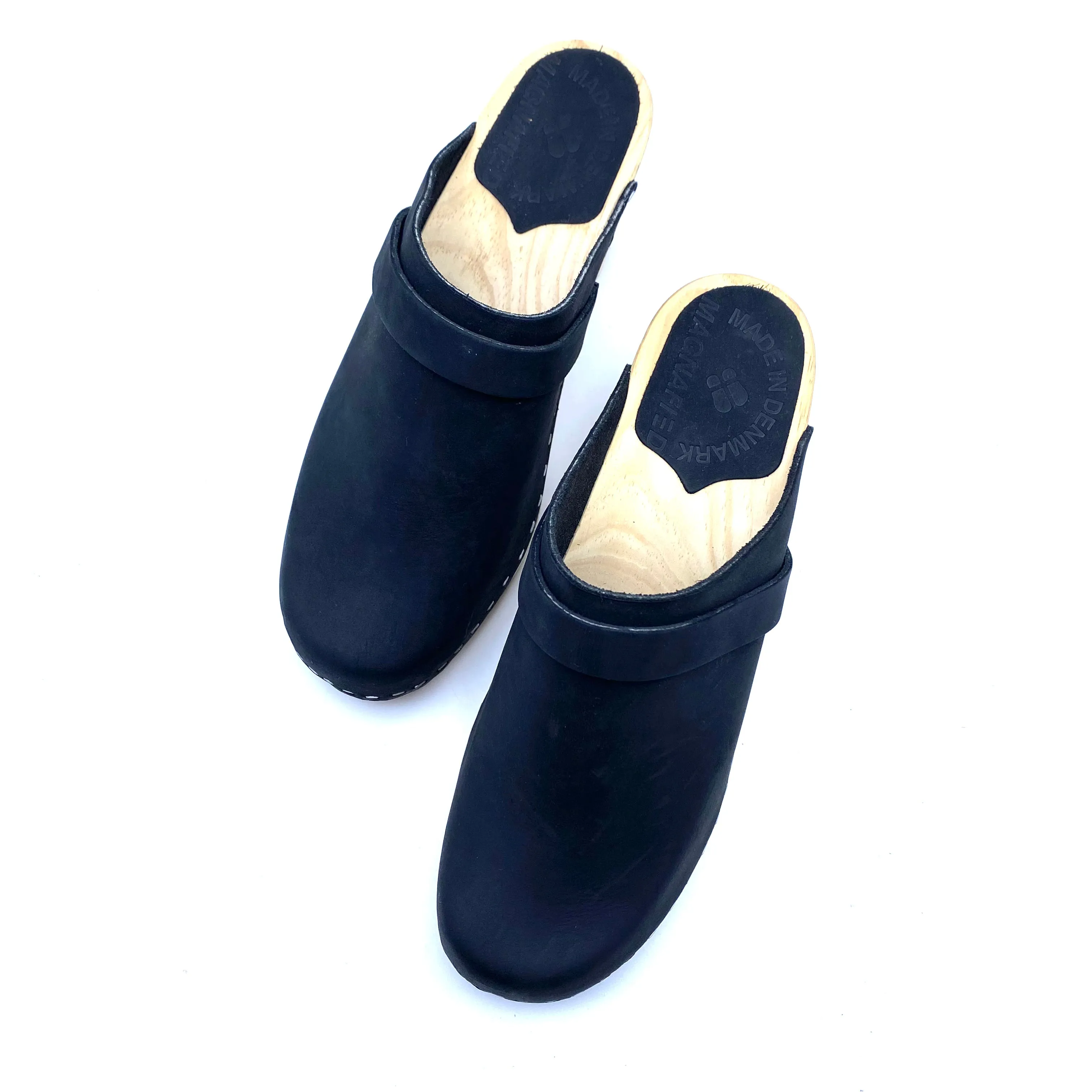 Maj High-heel Clogs | Premium Nubuck Black