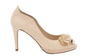 MARIAN Nude leather peep toe  high heel shoe