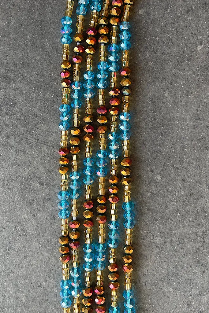 Ocean Gem Lux Tie On  Waist Beads