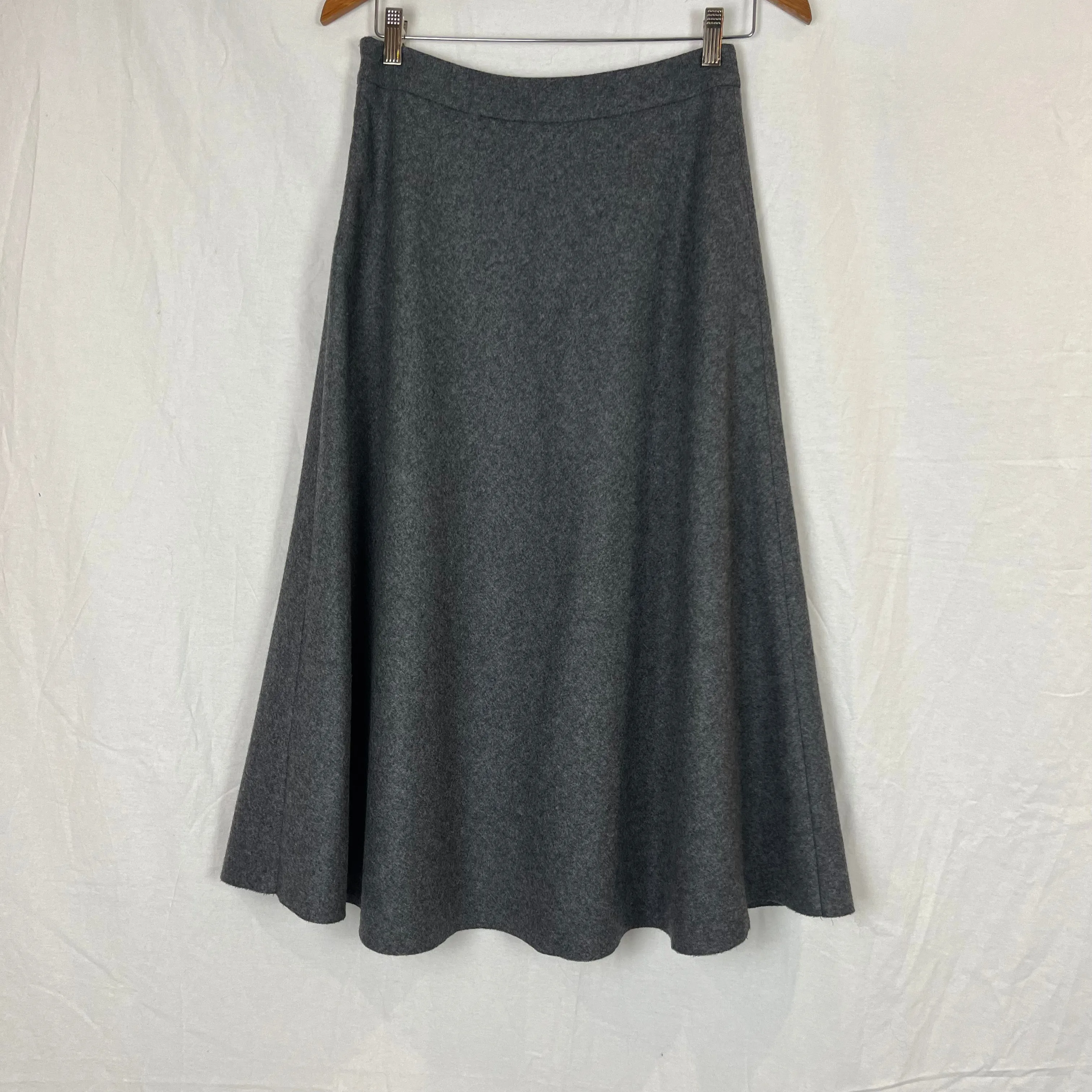 'S Max Mara Grey Wool Maxi Skirt XXS