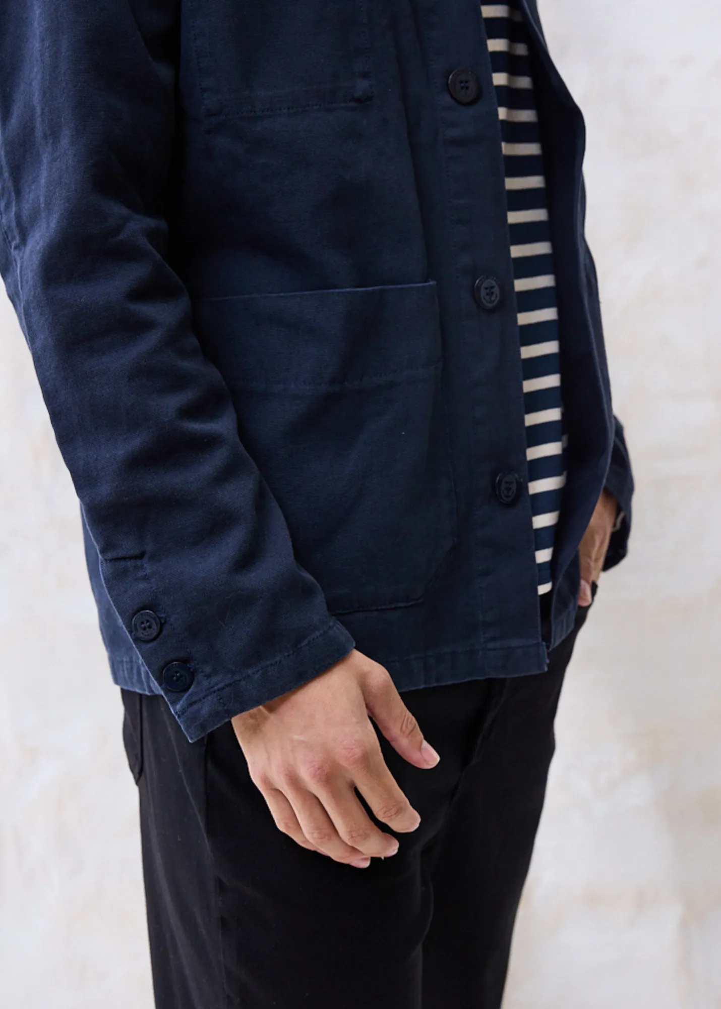 SIROCCO II - Navy French Chore Jacket | Workwear Cotton Canvas | Unisex Fit (NAVY)