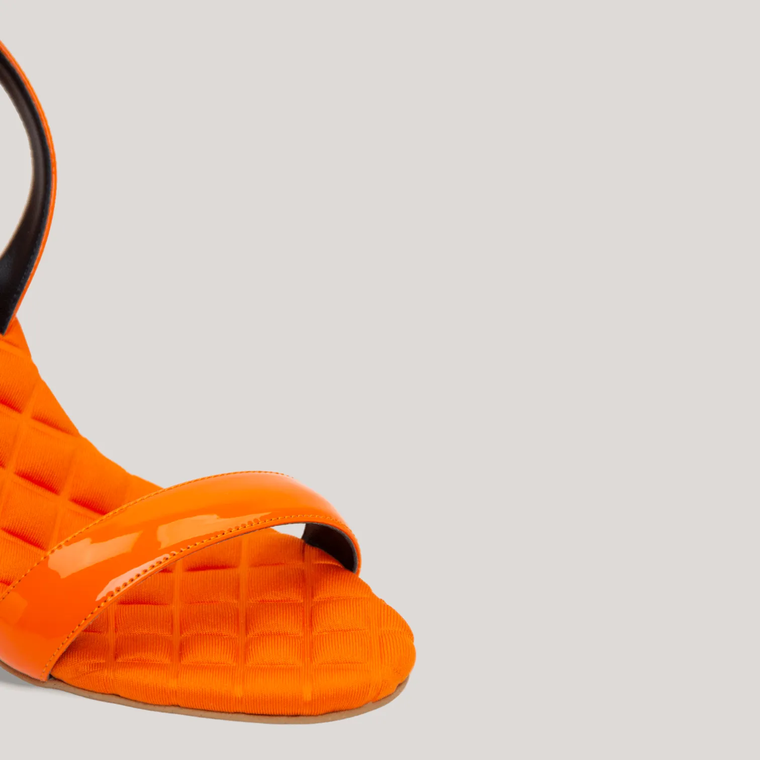 VIVIEN | Orange Vegan Patent Slingback Sandals