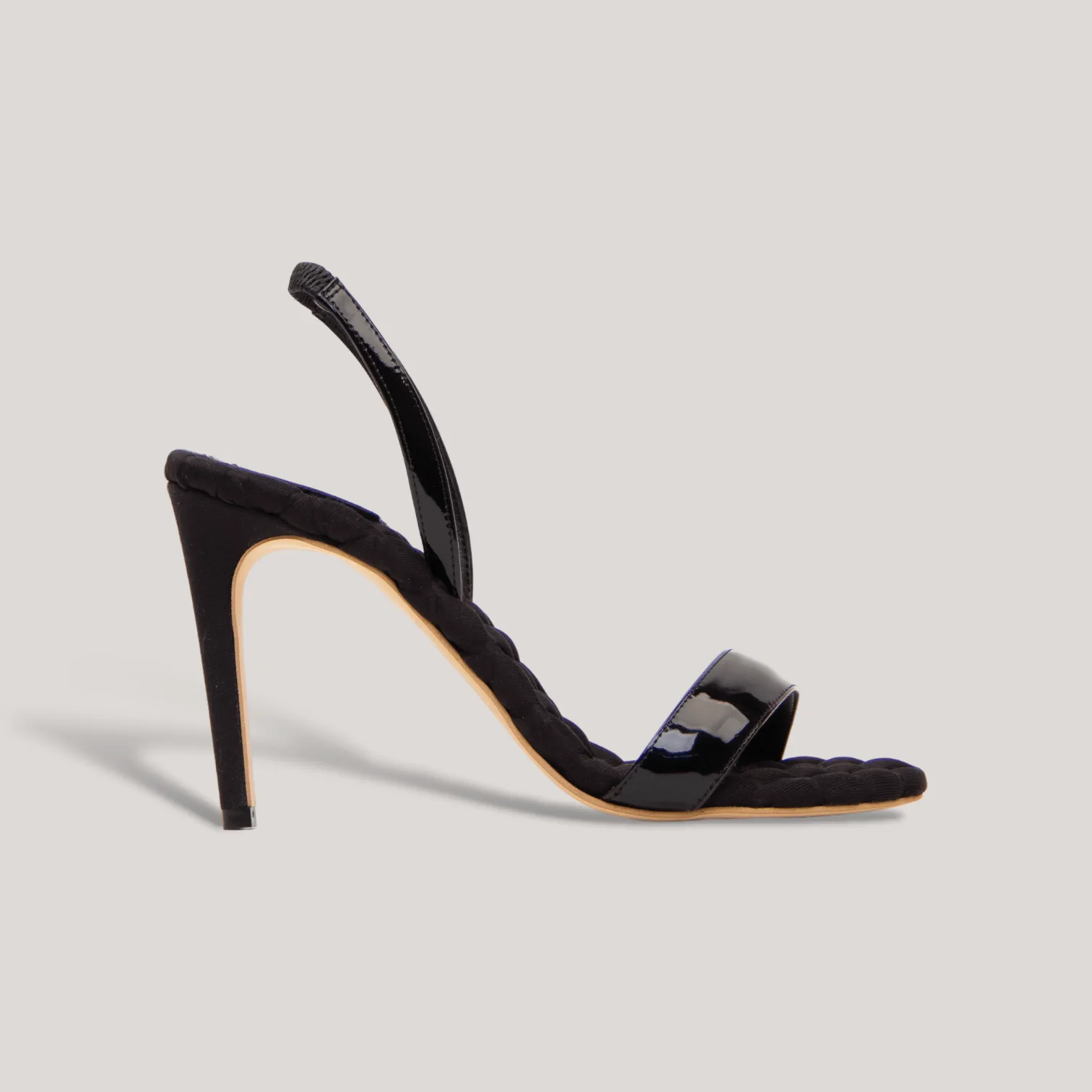 VIVIEN | Black Vegan Patent Slingback Sandals