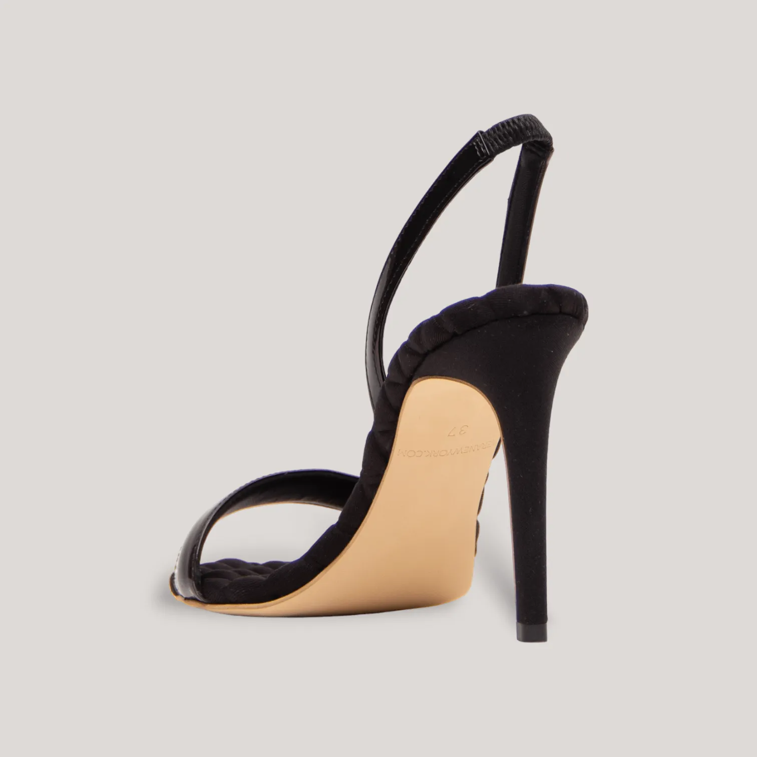 VIVIEN | Black Vegan Patent Slingback Sandals