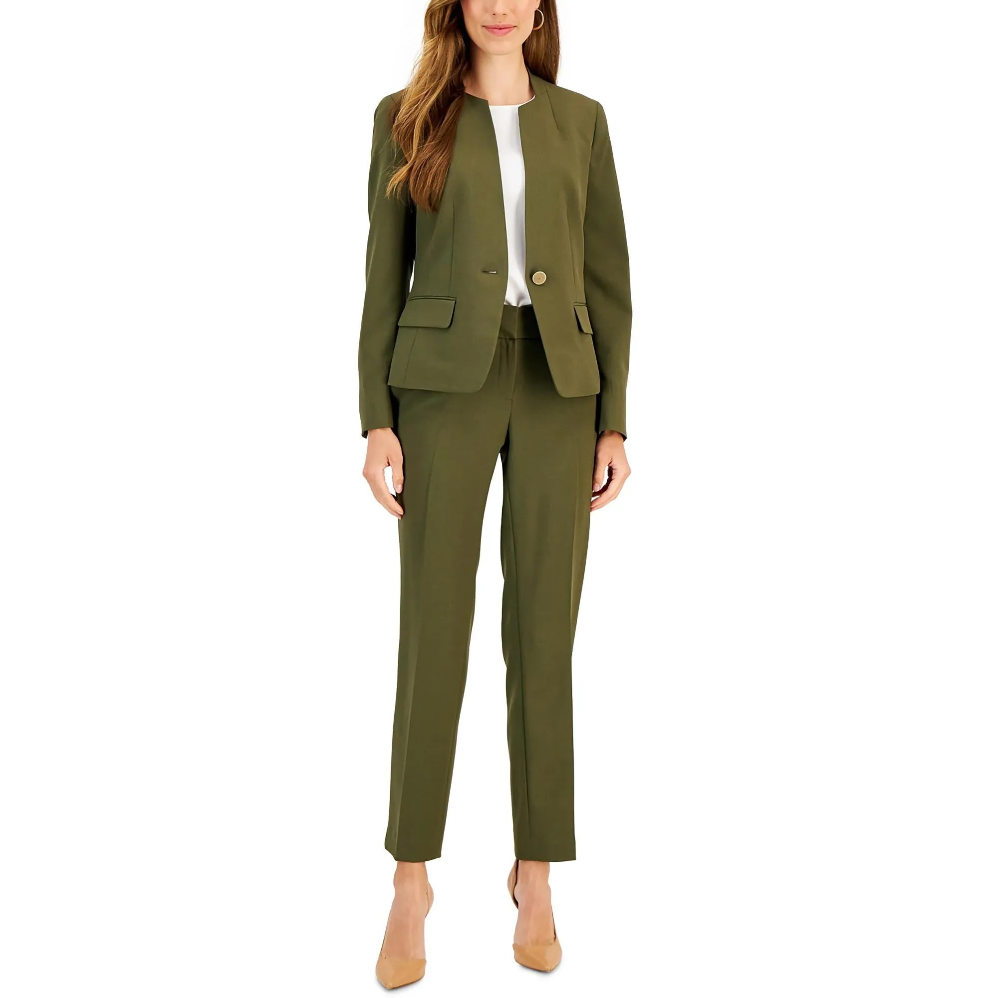 Womens 2PC Polyester Pant Suit