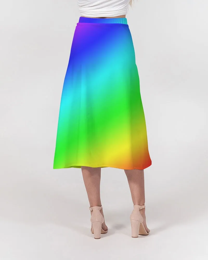 Women's A-Line Midi Skirt rainbow