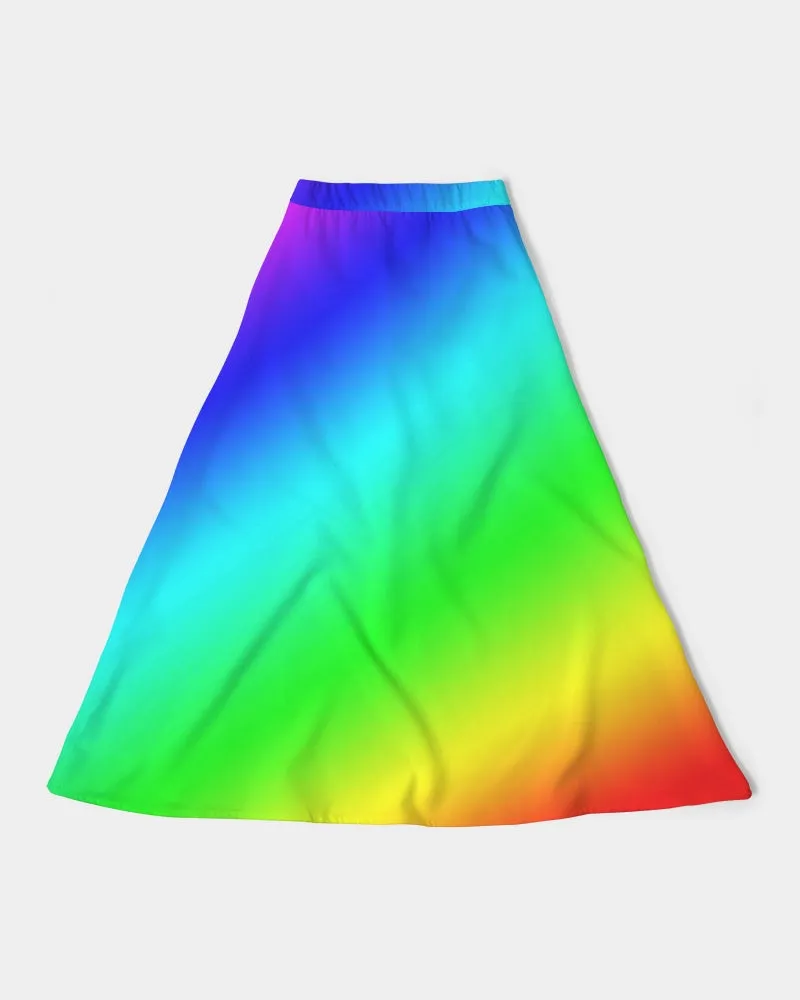 Women's A-Line Midi Skirt rainbow