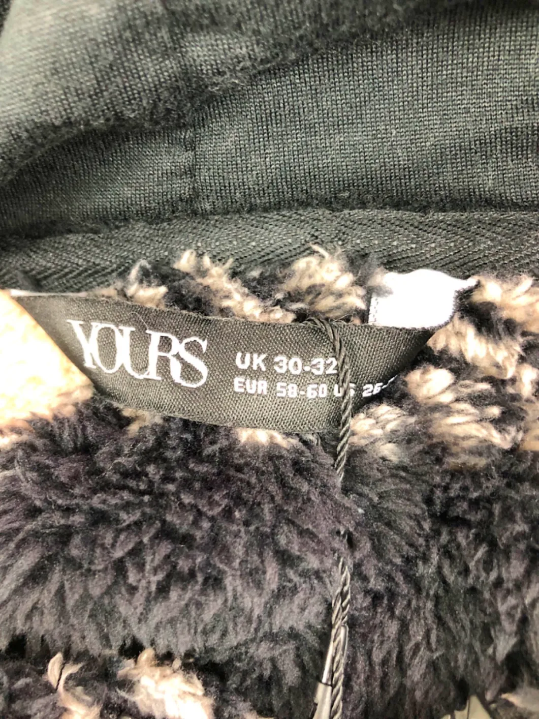 Yours Black/Tan Checked Hoodie UK 30-32