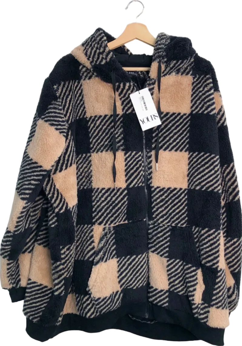 Yours Black/Tan Checked Hoodie UK 30-32